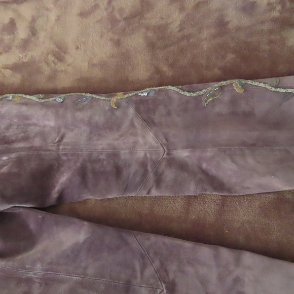 Gossamer Wings  suede leather Pants by Barbara Grimes (no size read!!!!!!!) - Picture 5 of 9